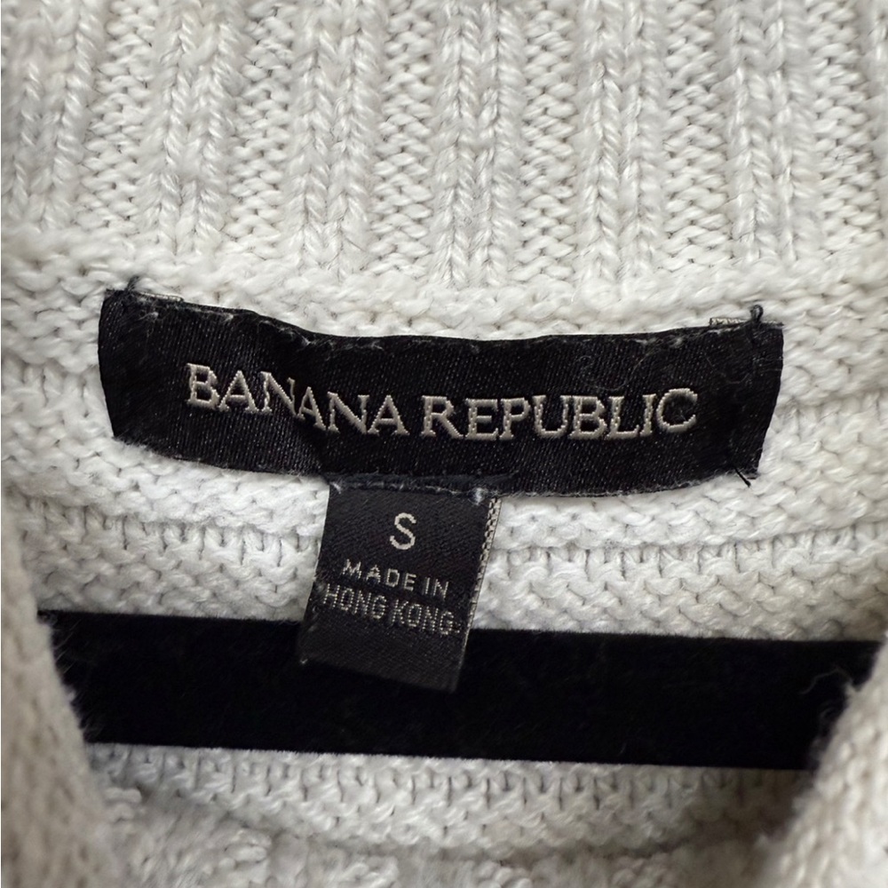 Banana Republic Ribbed Cable Knit Funnel Neck Sweater Mini Dress - Picture 3 of 7